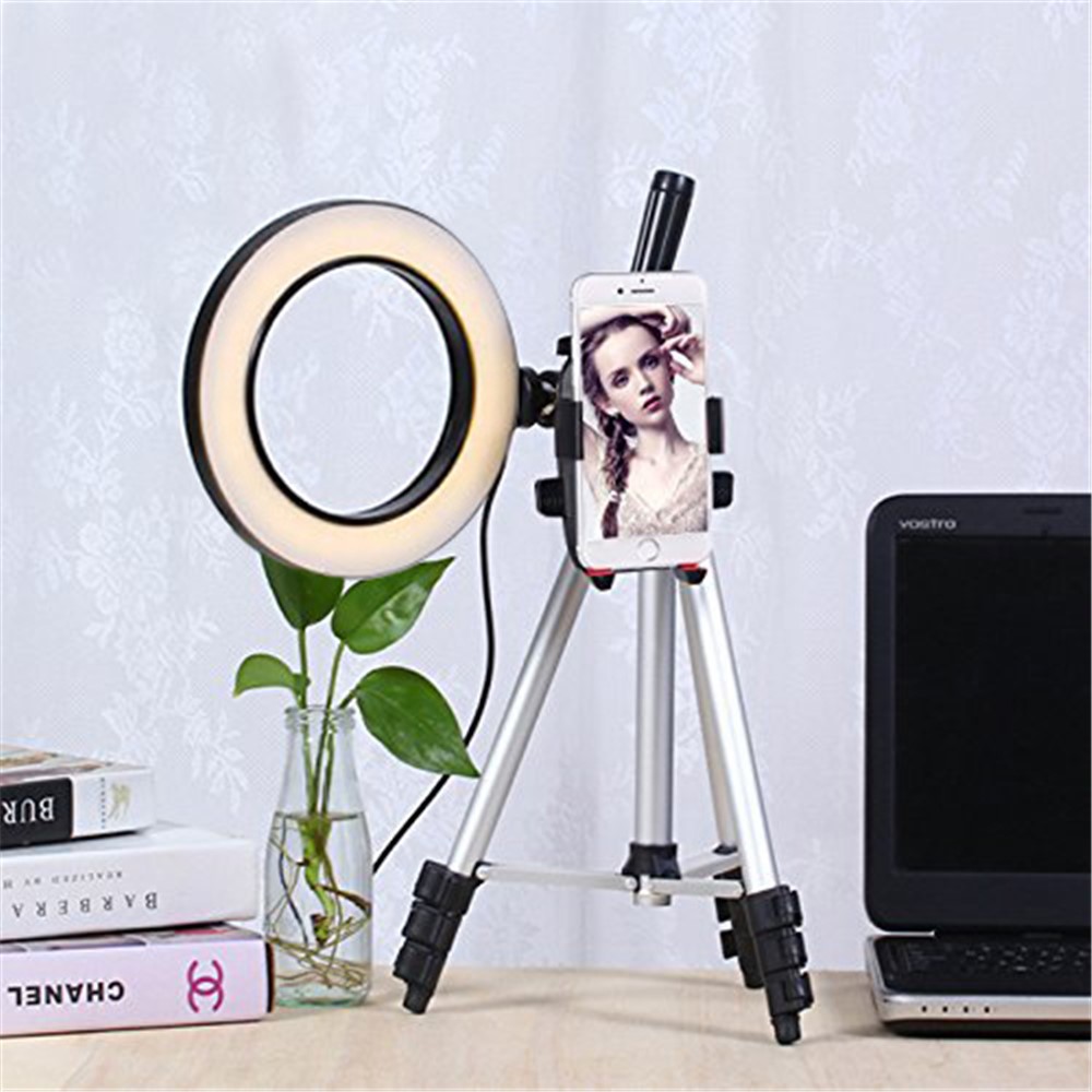 7.9inch Dimmable Desktop LED Selfie Ring Light with Phone Holder-11