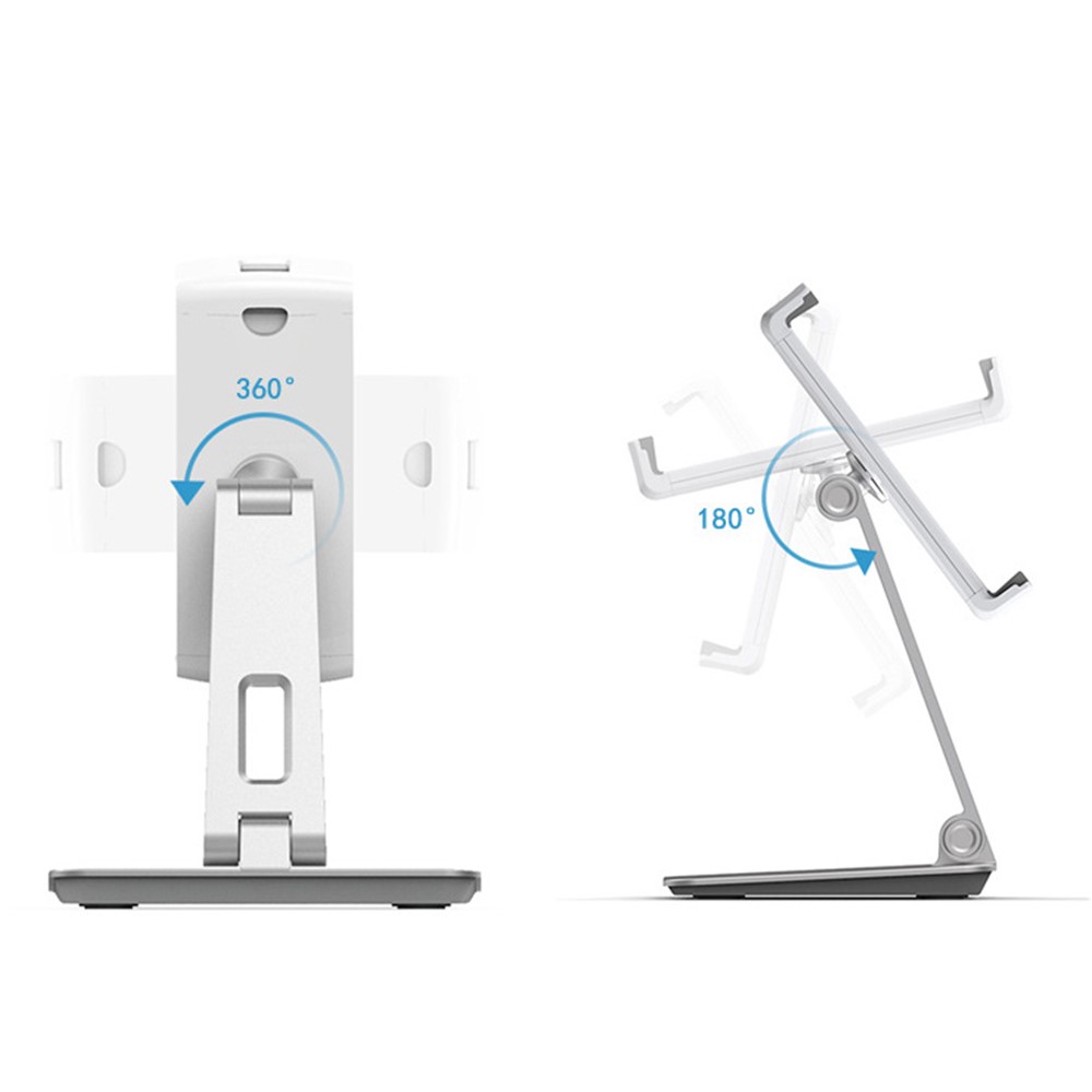 Foldable Rotary Aluminium Alloy Desktop Holder Stand for Smartphone Tablet - Grey-13
