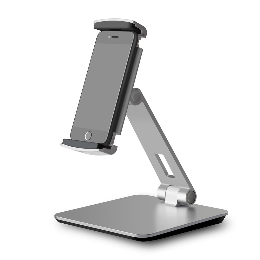 Foldable Rotary Aluminium Alloy Desktop Holder Stand for Smartphone Tablet - Grey-5