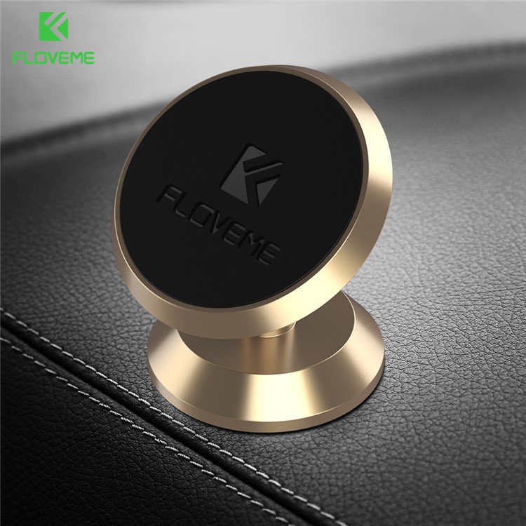 

FLOVEME Car Dashboard Magnetic Aluminum Alloy Phone Mount Holder (10mm Height) - Gold, iPhone XS 5.8 inch