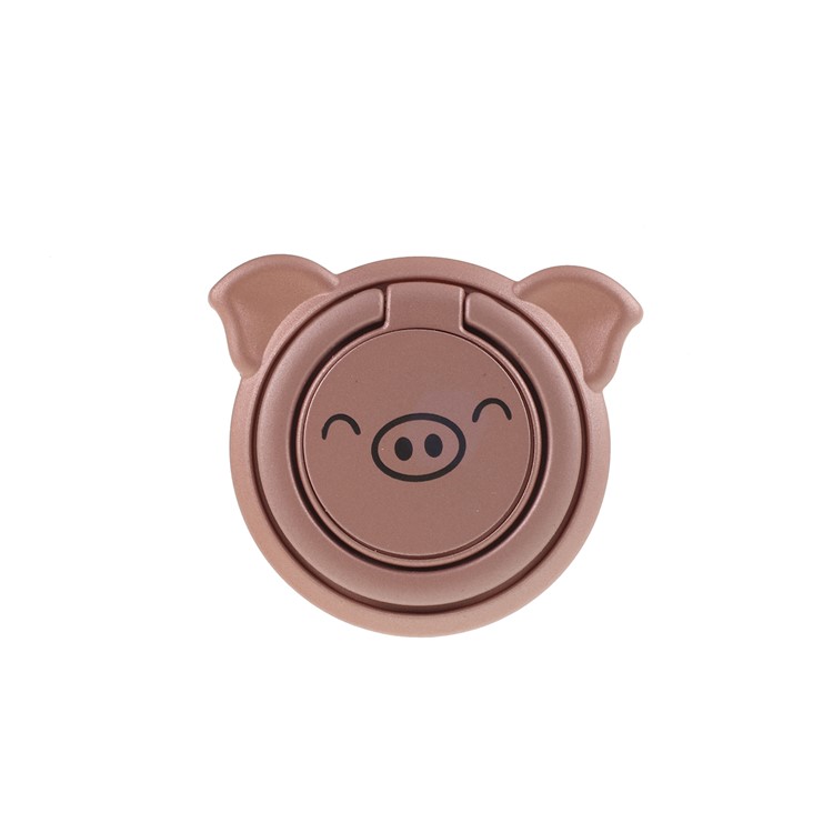 Matte Pig 360 Degree Mobile Phone Ring Bracket Ring Buckle Car Mobile Phone Holder Holders Stands - Pink-2