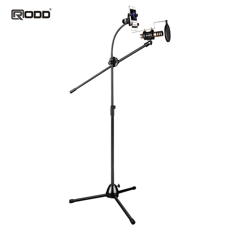 RODD Adjustable Live Microphone Bracket Desktop Microphone Stand Mobile Phone Support Rack - Black-2