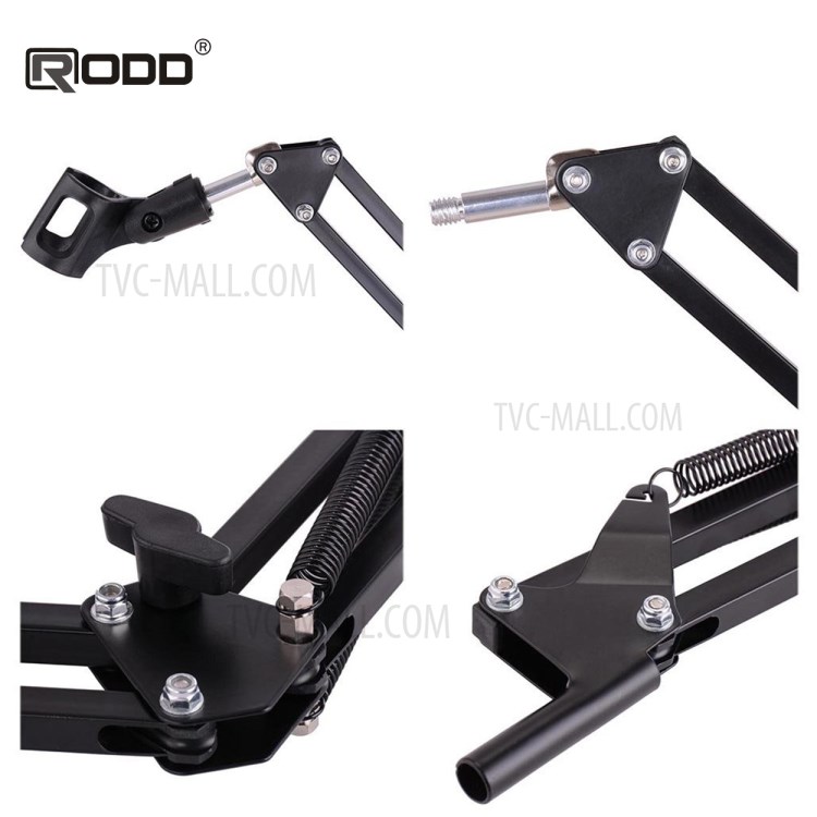 Rodd NB-35 Rundfunkstudio Mikrofon Mic Ständer Metall Boom Scissor Suspension Armhalterung - Schwarz-13