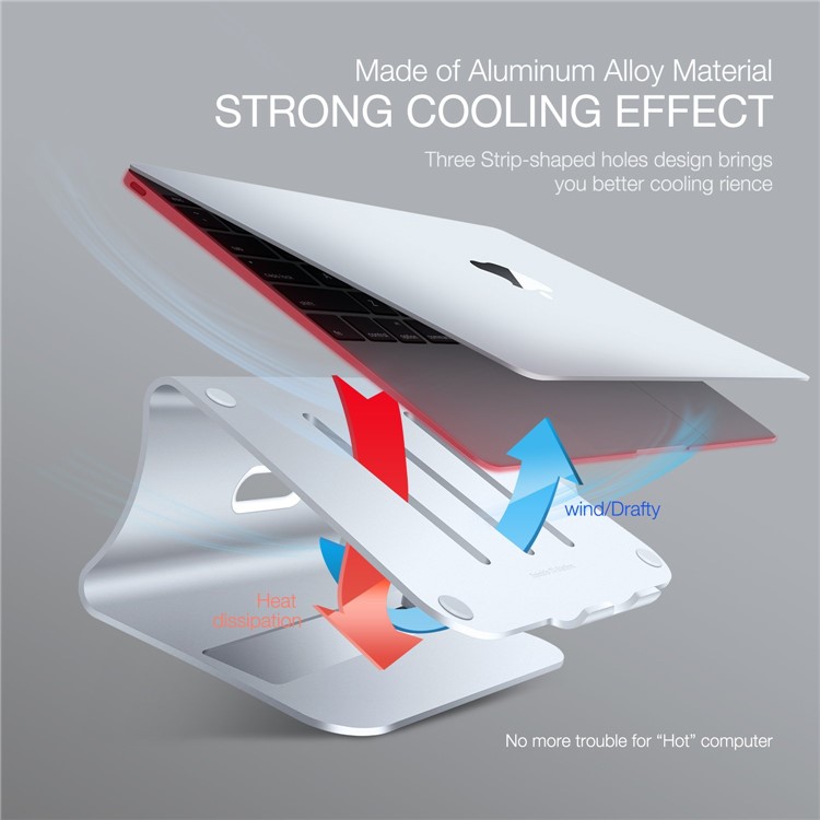 BESTAND 2 in 1 Aluminum Alloy Cooling Laptop and Phone Holder Stand - Silver-8