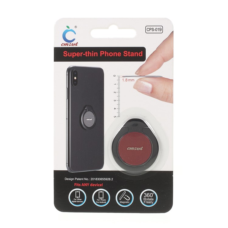 Ultra-thin Mobile Phone Ring Grip Stand Holder - Red-6