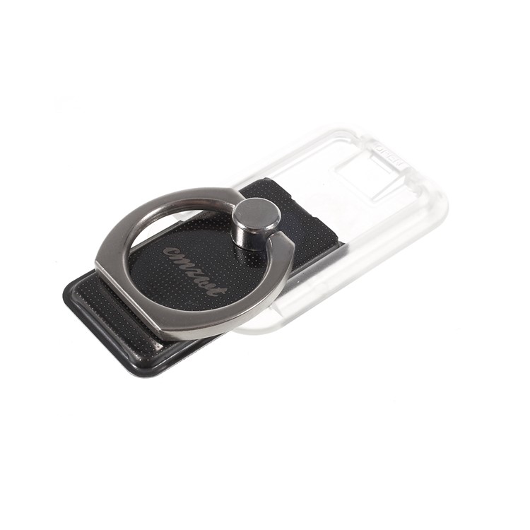 Removable Magnetic Finger Ring Grip Stand Supporting Wireless Charging for iPhone Samsung Cellphones - Black-3