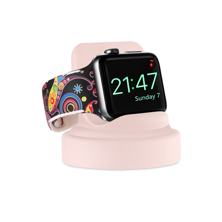 Silicone Charging Stand for Apple Watch 4/3/2/1 / 44mm/42mm/40mm/38mm - Pink-6