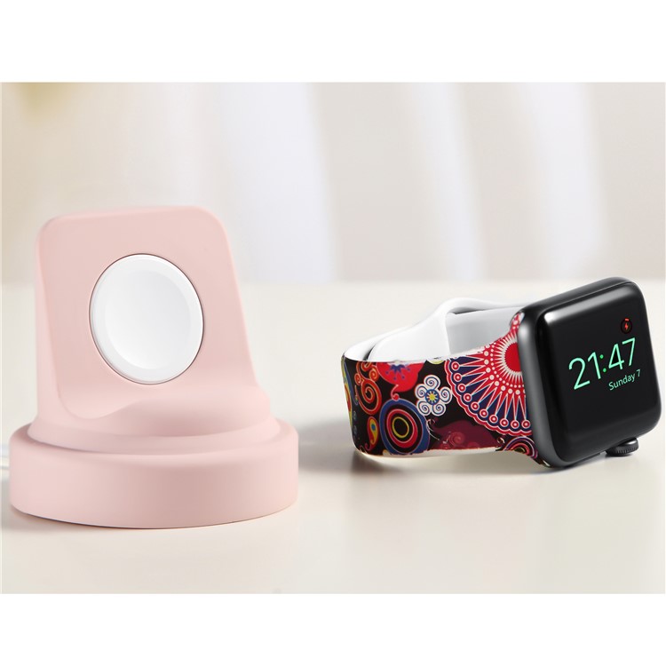 Silicone Charging Stand for Apple Watch 4/3/2/1 / 44mm/42mm/40mm/38mm - Pink-8