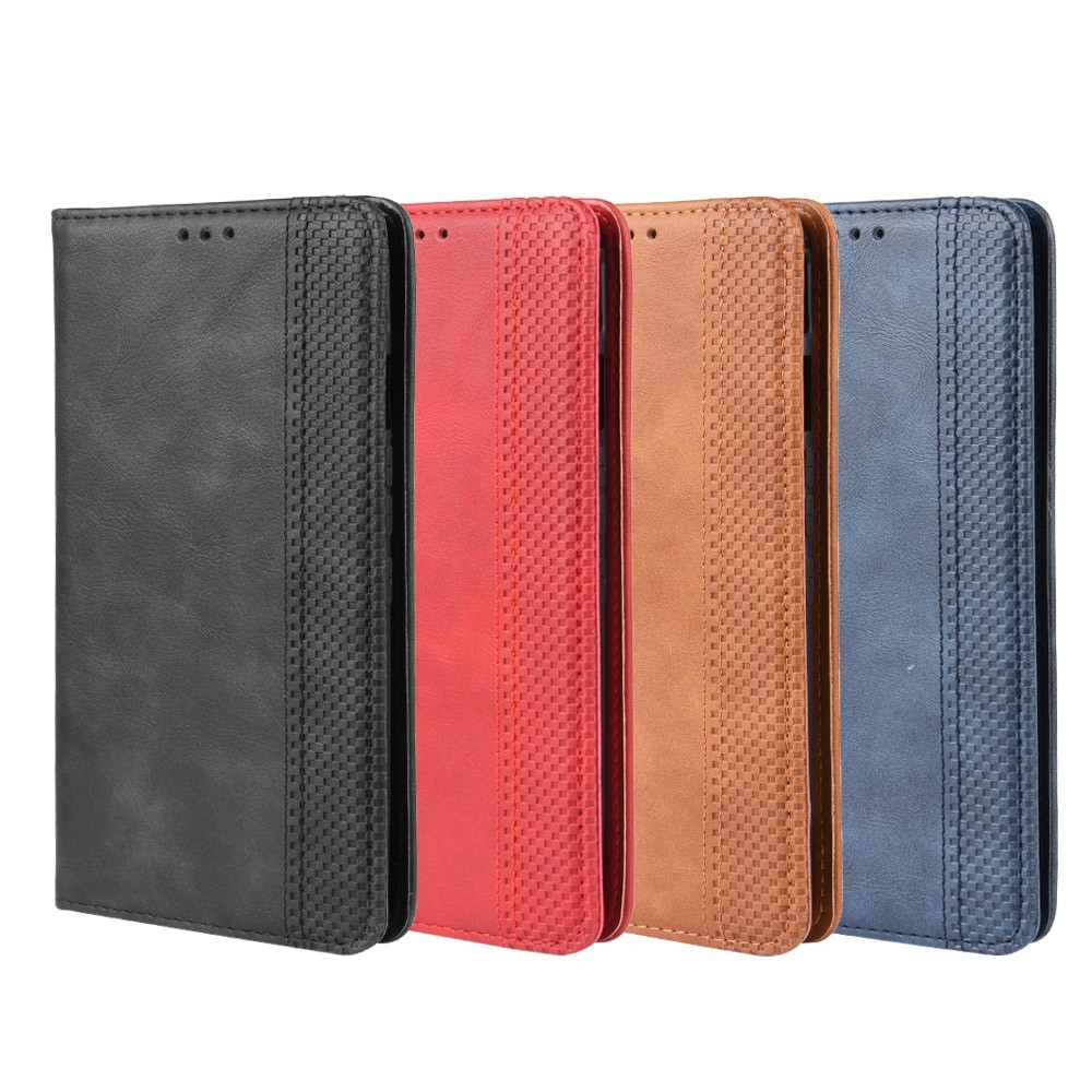 Auto-absorbed Vintage Leather Wallet Hollow Out Phone Cover for ZTE nubia Red Magic 3 - Black-13