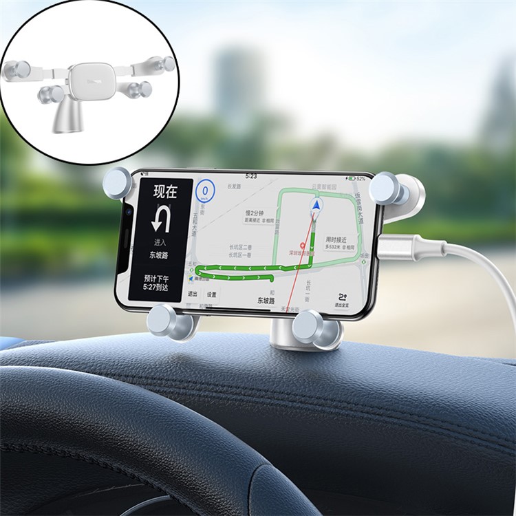 

BASEUS Horizontal Screen Gravity Vehicle Car Support Holder Phone Stand - White, Huawei P30