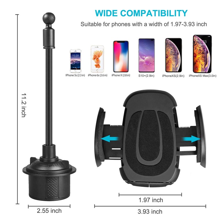 360 degrees Rotation Adjustable Cup Holder Phone Bracket with Long Neck Removable Bracket-5