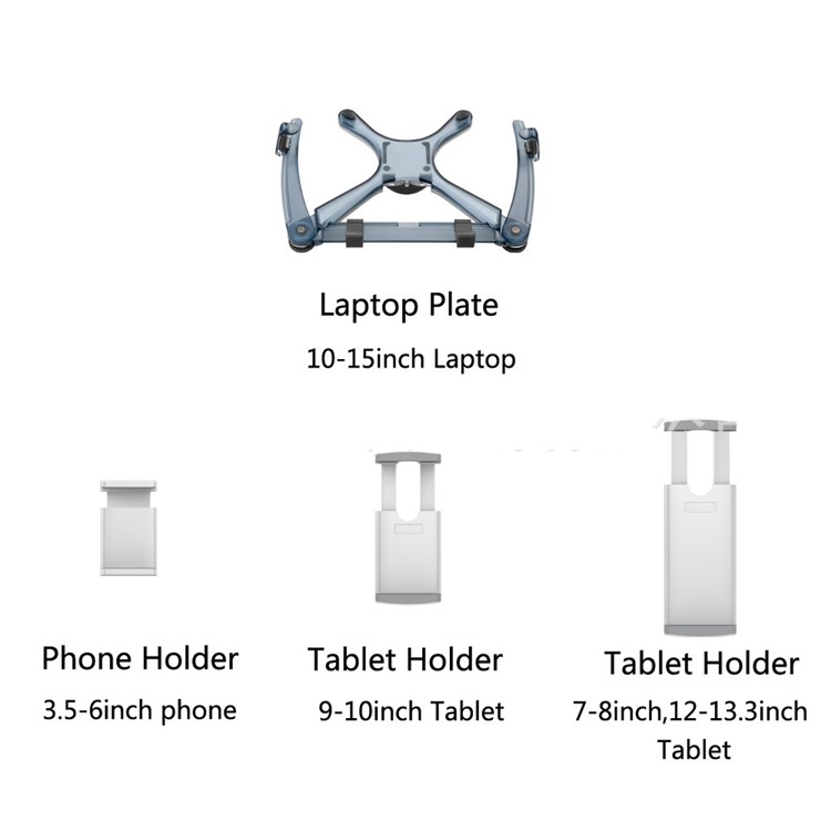 UPERGO UP-8 Multifunction Computer Floor Stand for Laptop/Tablet PC/Smartphone Holder with Mouse Tray - Silver-4