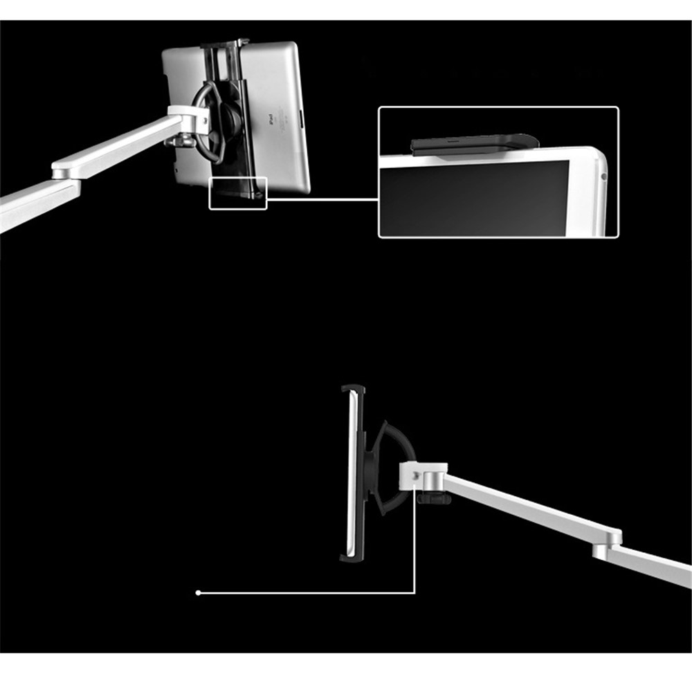 UPERGO OA-1S Soporte Para Computadora Portátil / Tableta De Doble Uso Soporte Giratorio Ajustable En Altura Para Computadora Portátil De 10-15 Pulgadas Tableta De 9-10 Pulgadas - Plata-10