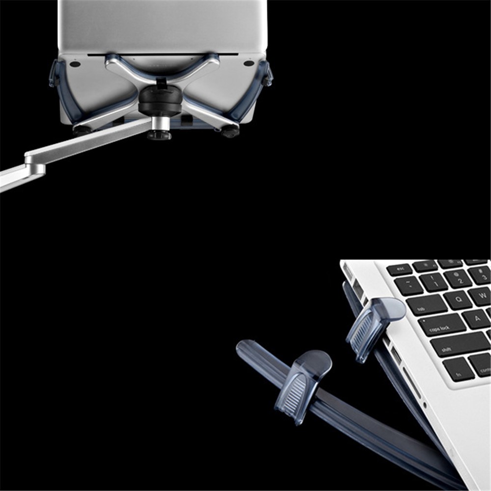 UPERGO OA-1S Soporte Para Computadora Portátil / Tableta De Doble Uso Soporte Giratorio Ajustable En Altura Para Computadora Portátil De 10-15 Pulgadas Tableta De 9-10 Pulgadas - Plata-6