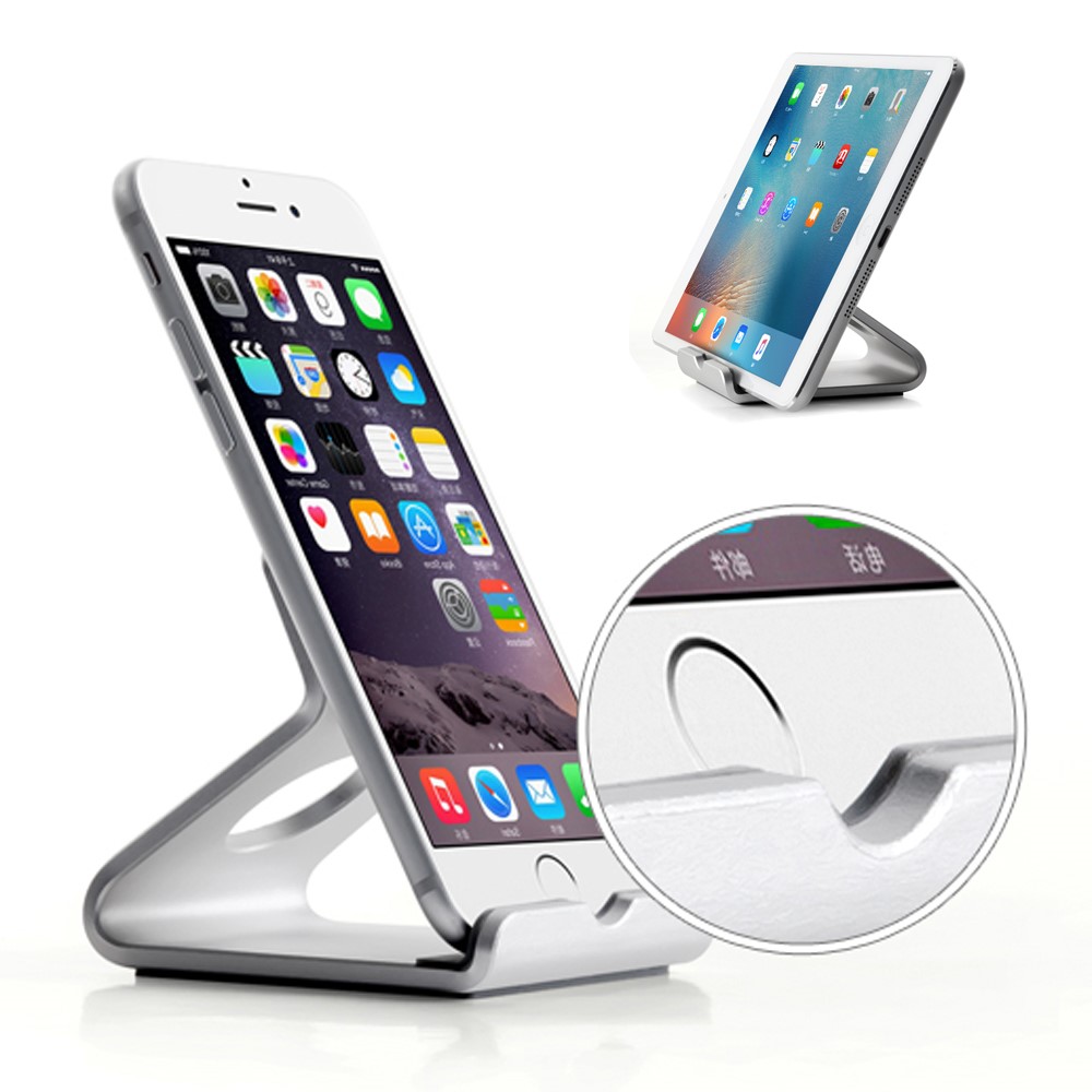 UPERGO AP-4D Aluminium Tablet PC PC Phone Phone Stand Anti-Slippery Mobile Phonedder - Argent