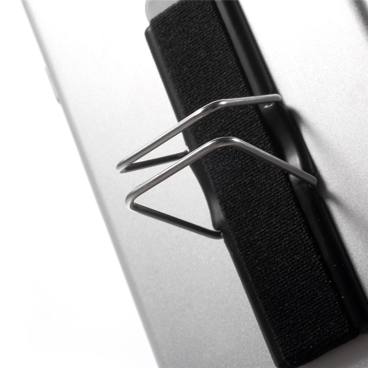 Finger Grip Elastic Band Strap Phone Holder with Stand for Mobile Phones Tablets - Black-7