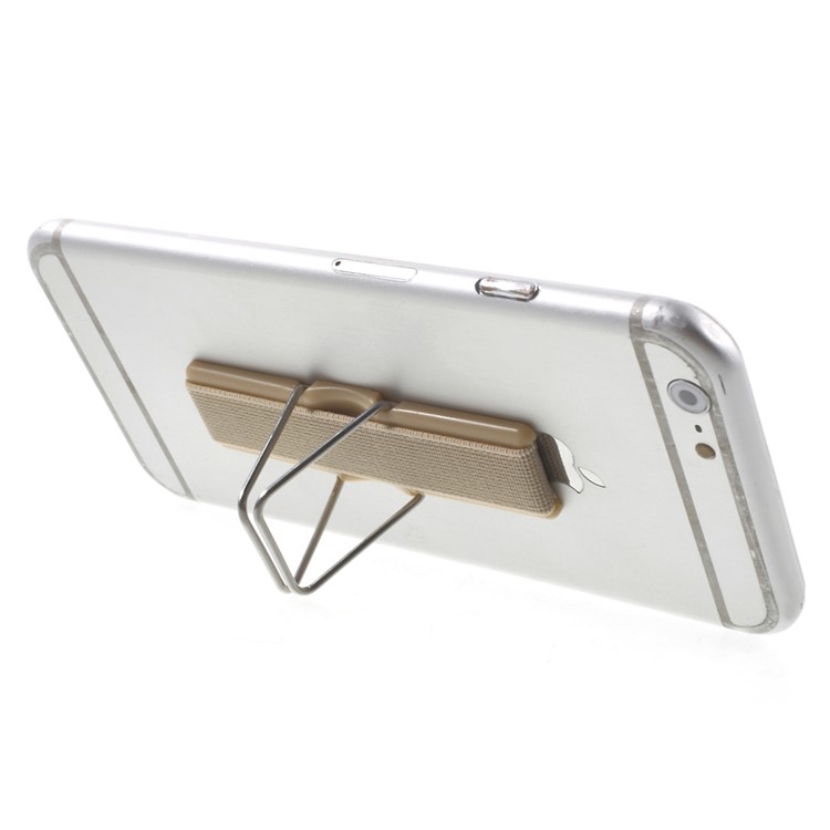 Elastic Band Finger Grip Phone Holder with Stand for Mobile Phones Tablets - Champagne-5