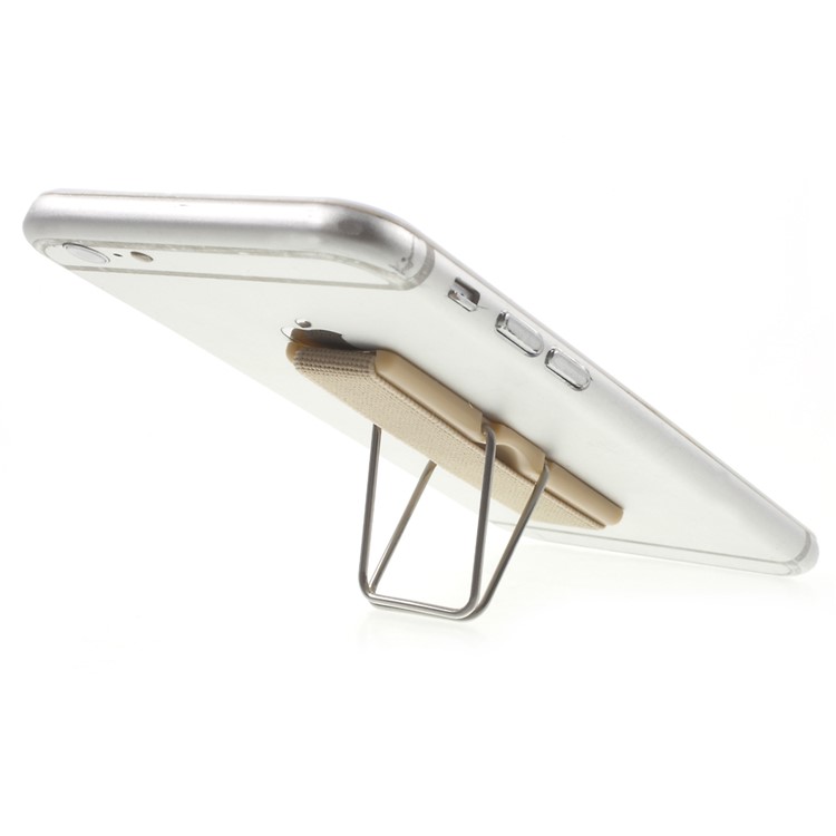 Elastic Band Finger Grip Phone Holder with Stand for Mobile Phones Tablets - Champagne-6