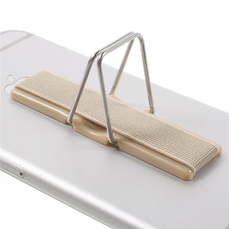 Elastic Band Finger Grip Phone Holder with Stand for Mobile Phones Tablets - Champagne-7