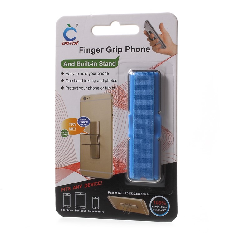 Elastic Band Finger Grip Phone Holder with Stand for Mobile Phones Tablets - Blue-11