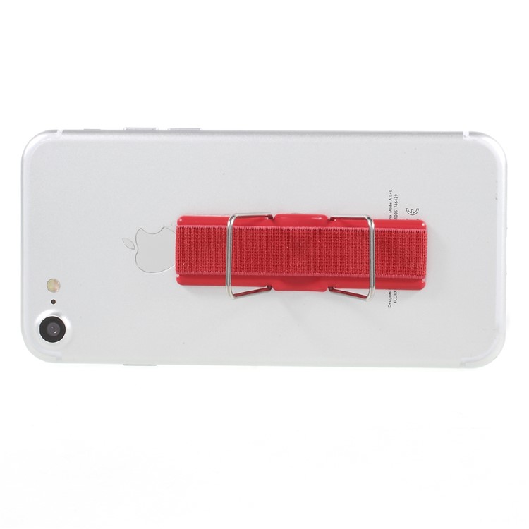 Elastic Band Finger Grip Phone Holder with Stand for Mobile Phones Tablets - Red-4