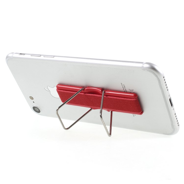 Elastic Band Finger Grip Phone Holder with Stand for Mobile Phones Tablets - Red-5
