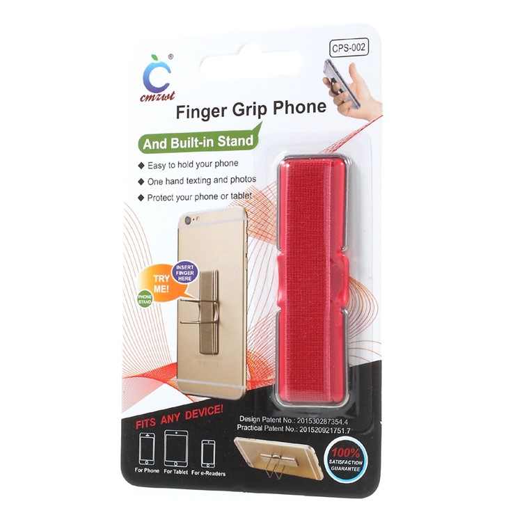 Elastic Band Finger Grip Phone Holder with Stand for Mobile Phones Tablets - Red-6