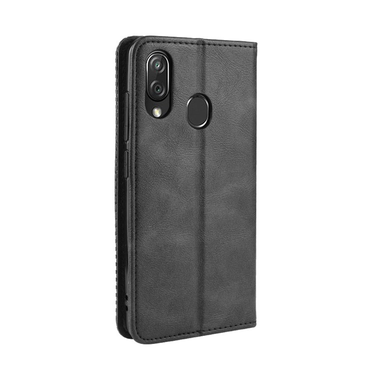 Vintage Style Leather Wallet Stand Case for ZTE Blade V10 Vita - Black-4