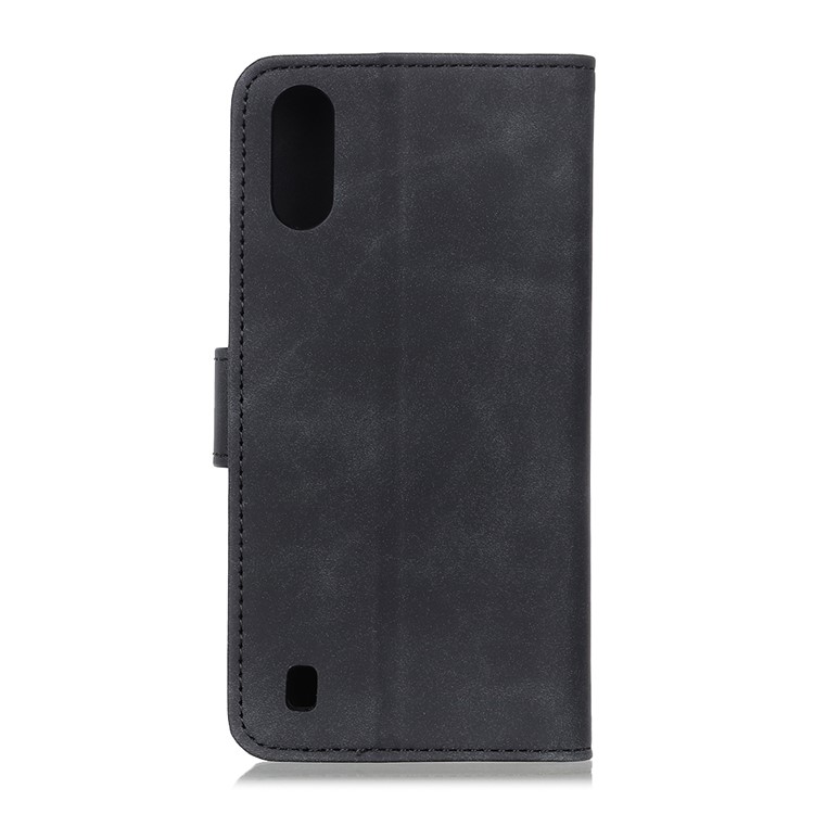 KHAZNEH Vintage Style Leather Wallet Case for ZTE Blade A5 (2020) - Black-2