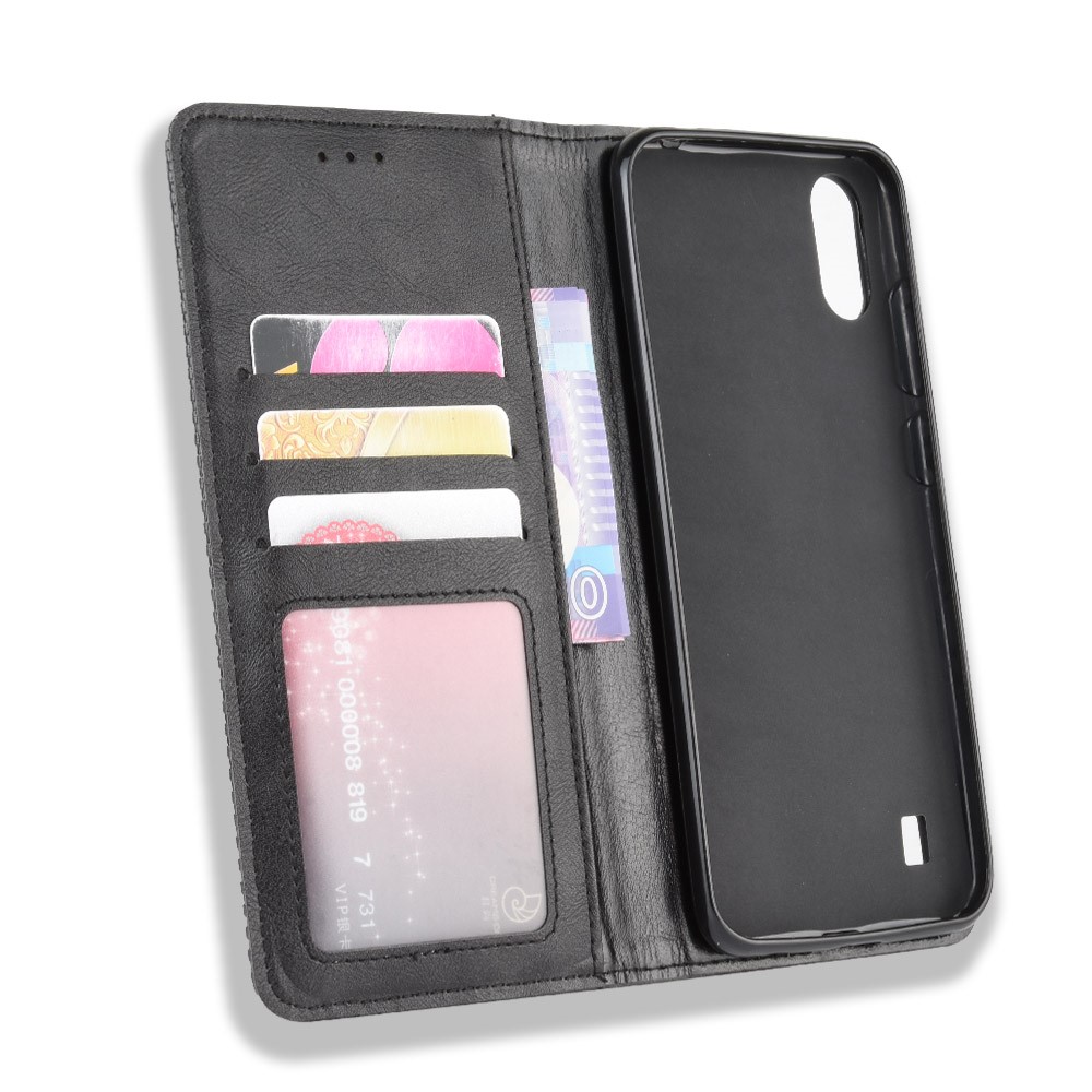 Vintage Style Wallet Leather Stand Case for ZTE Blade A5 (2020) - Black-4