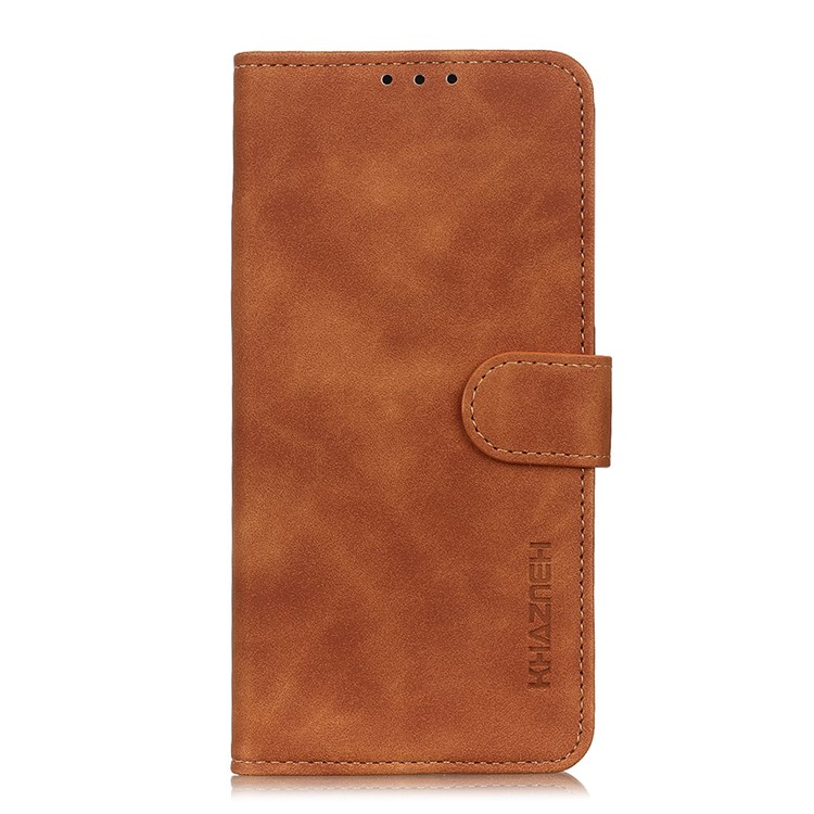 KHAZNEH Vintage Leather Phone Protective Case with Wallet for ZTE Blade A3 (2020) - Brown-5