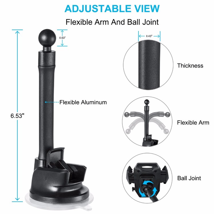 UN-21 Car Suction Cup Windshield Magnetic Phone Holder Bracket Stand-2