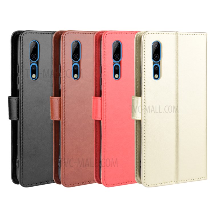 Crazy Horse PU Leather Wallet Case for ZTE Axon 10 Pro/Axon 10 Pro 5G/A2020 Pro - Black-10