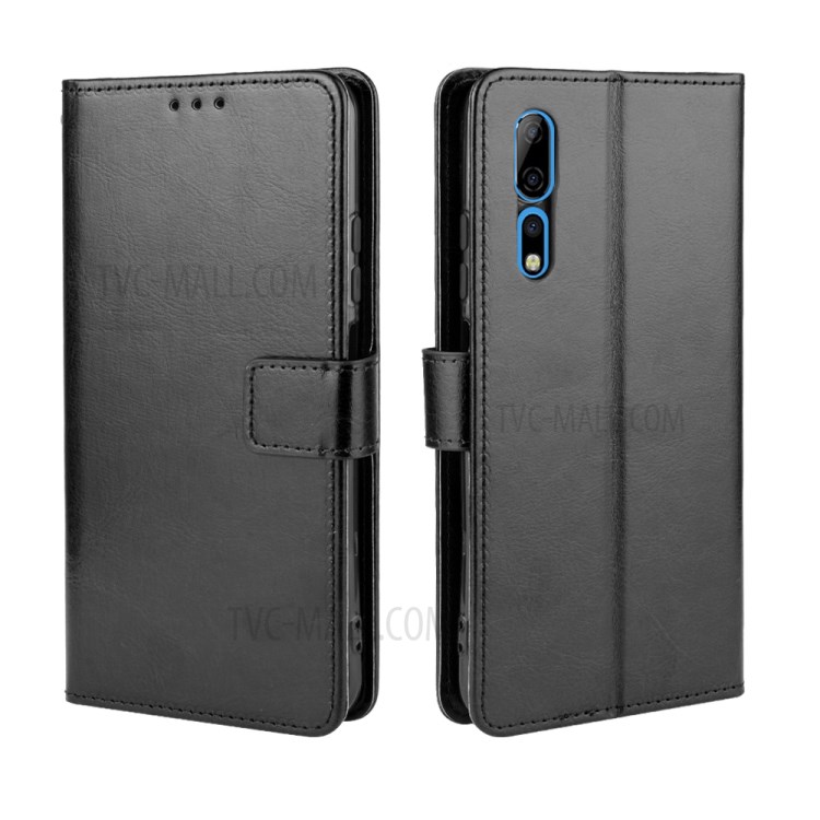 Crazy Horse PU Leather Wallet Case for ZTE Axon 10 Pro/Axon 10 Pro 5G/A2020 Pro - Black-2