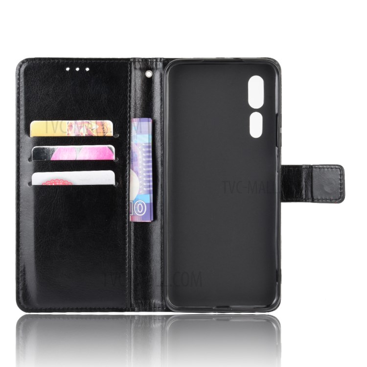 Crazy Horse PU Leather Wallet Case for ZTE Axon 10 Pro/Axon 10 Pro 5G/A2020 Pro - Black-4