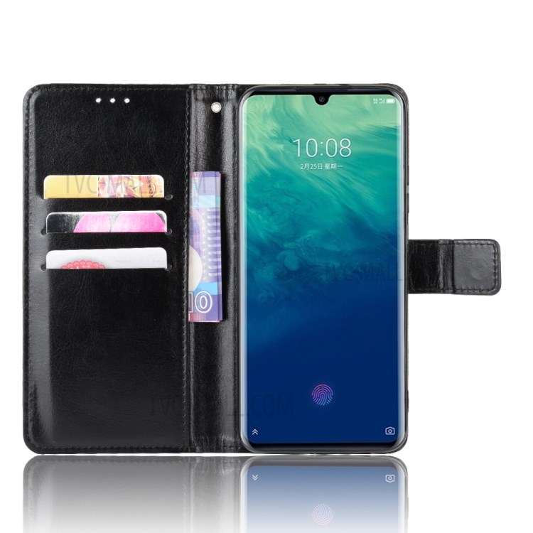 Crazy Horse PU Leather Wallet Case for ZTE Axon 10 Pro/Axon 10 Pro 5G/A2020 Pro - Black-5