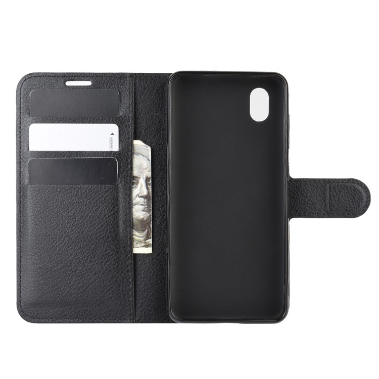 Litchi Texture Wallet Leather Protection Case for ZTE Blade A3 (2020) - Black-4