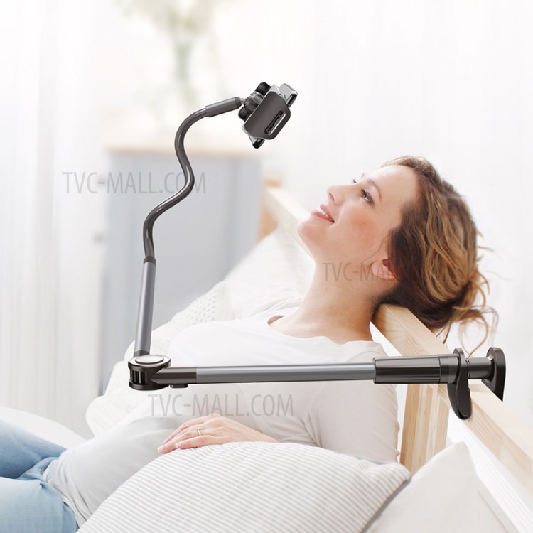 BASEUS Flexible Lazy Bracket Clamp Long Arms Mount Holder for 4.7-12.9 inches Smartphone and Tablet - Dark Grey-14