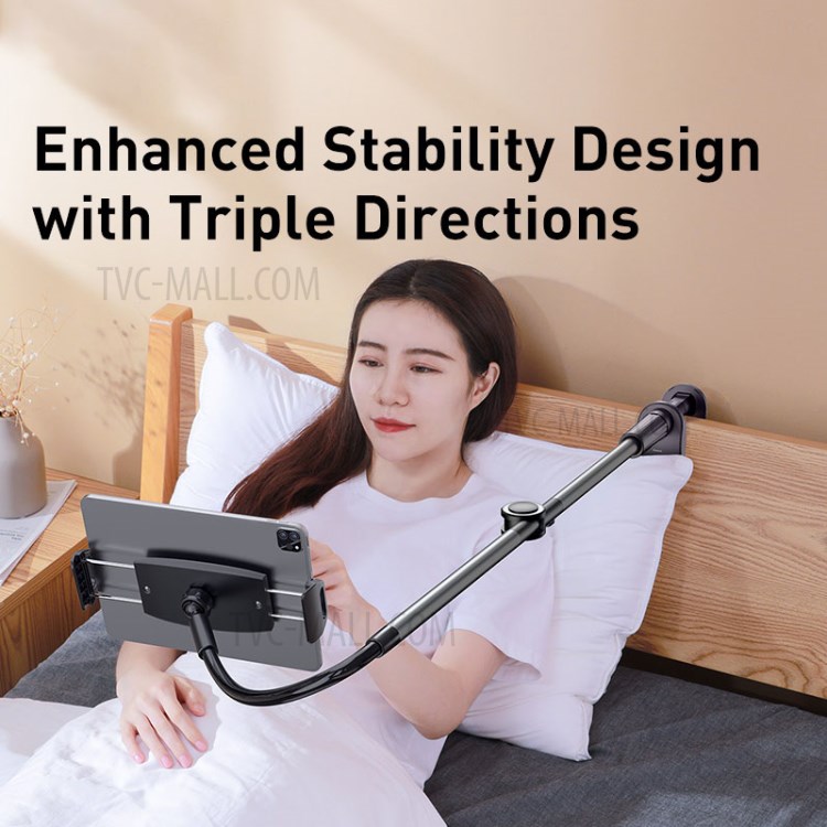 BASEUS Flexible Lazy Bracket Clamp Long Arms Mount Holder for 4.7-12.9 inches Smartphone and Tablet - Dark Grey-4