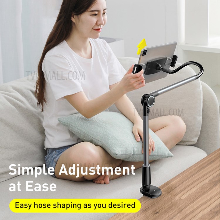 BASEUS Flexible Lazy Bracket Clamp Long Arms Mount Holder for 4.7-12.9 inches Smartphone and Tablet - Dark Grey-5
