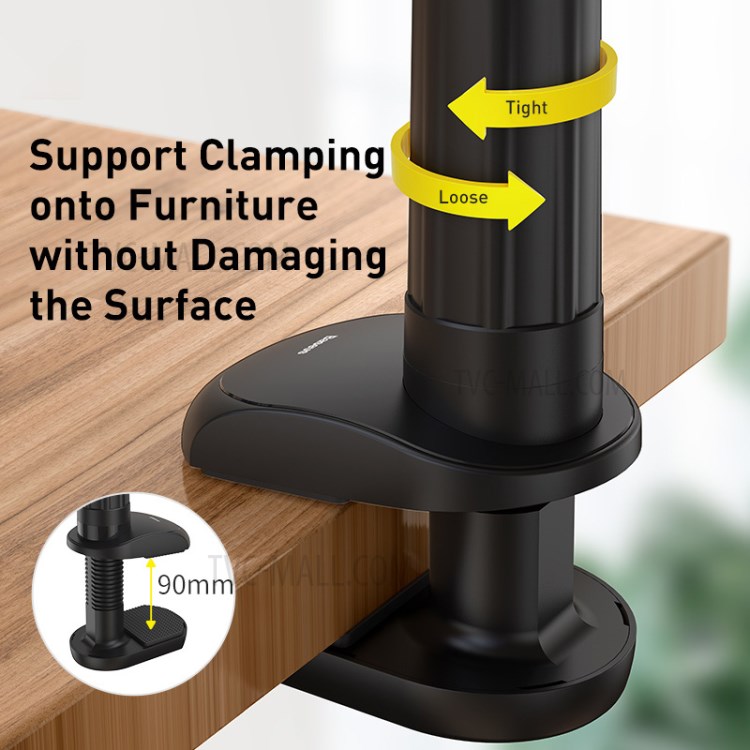 BASEUS Flexible Lazy Bracket Clamp Long Arms Mount Holder for 4.7-12.9 inches Smartphone and Tablet - Dark Grey-6