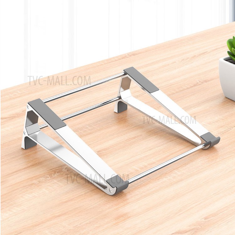 Aluminum Alloy Laptop Stand Desktop Cooling Vertical Storage Bracket - Silver-1