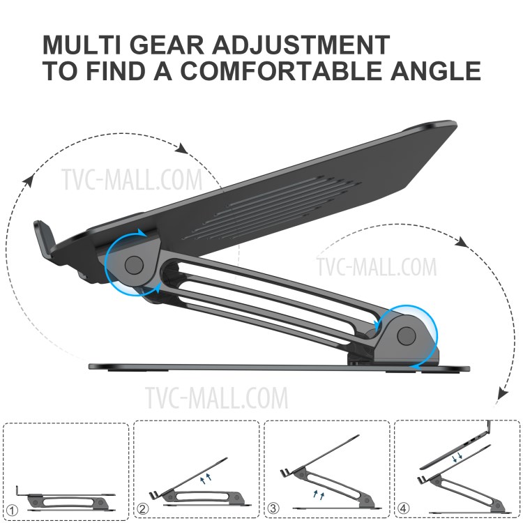 Support De Réglage Multi-angle NB001 Tablette Portable Universel Bureau - Noir-2