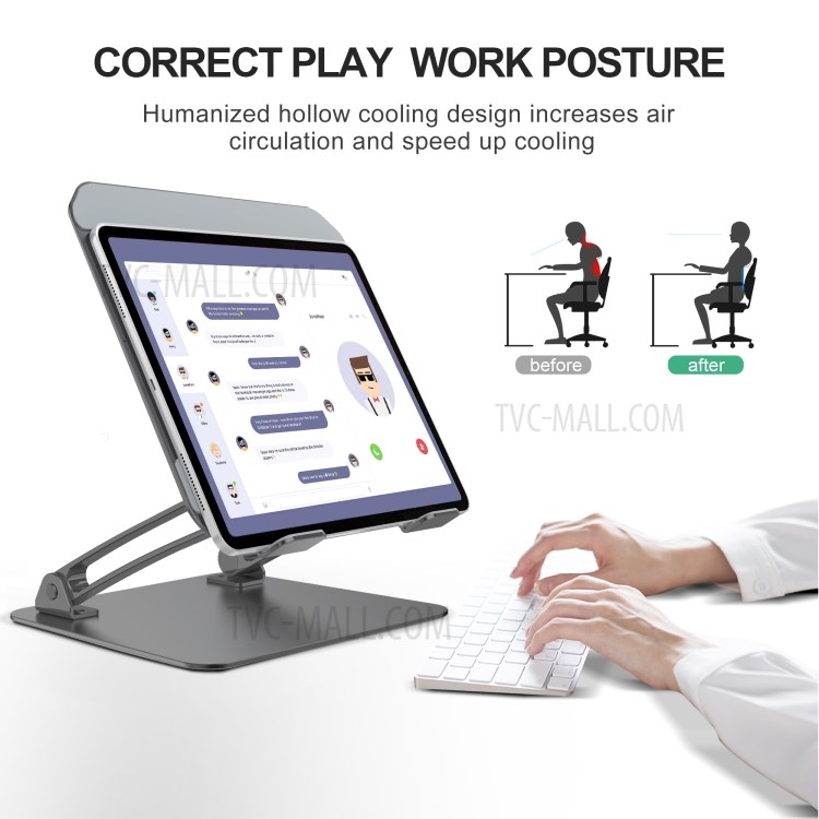 Support De Réglage Multi-angle NB001 Tablette Portable Universel Bureau - Noir-7