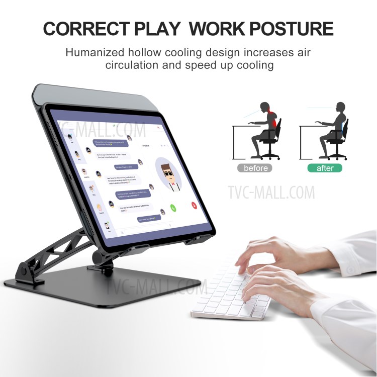 Support De Réglage Multi-angle NB001 Tablette Portable Universel Bureau - Noir-8