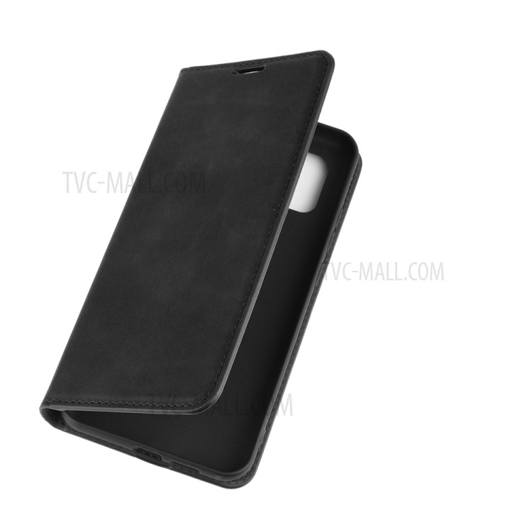 Silky Touch Auto-absorbed Flip Leather Wallet Stand Case for ZTE Axon 11 4G/5G - Black-7