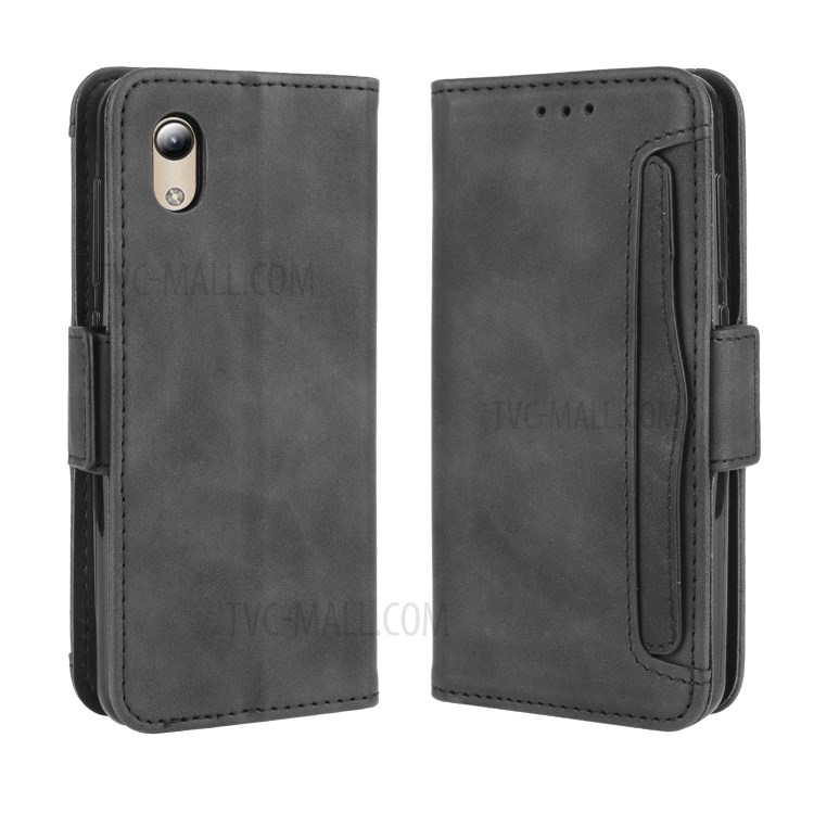 Wallet Leather Phone Case with Multiple Card Slots for ZTE Blade A3 Lite - Black-2