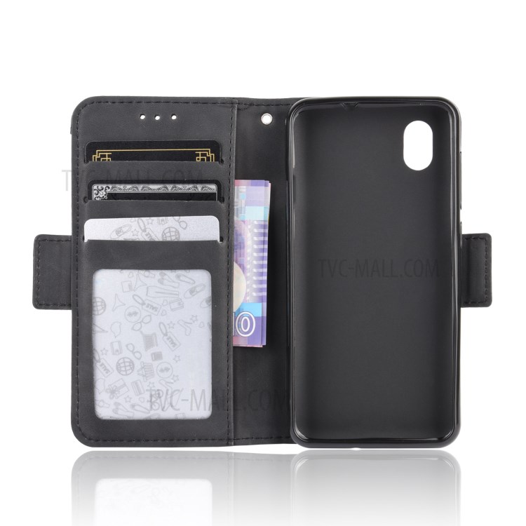 Wallet Leather Phone Case with Multiple Card Slots for ZTE Blade A3 Lite - Black-4