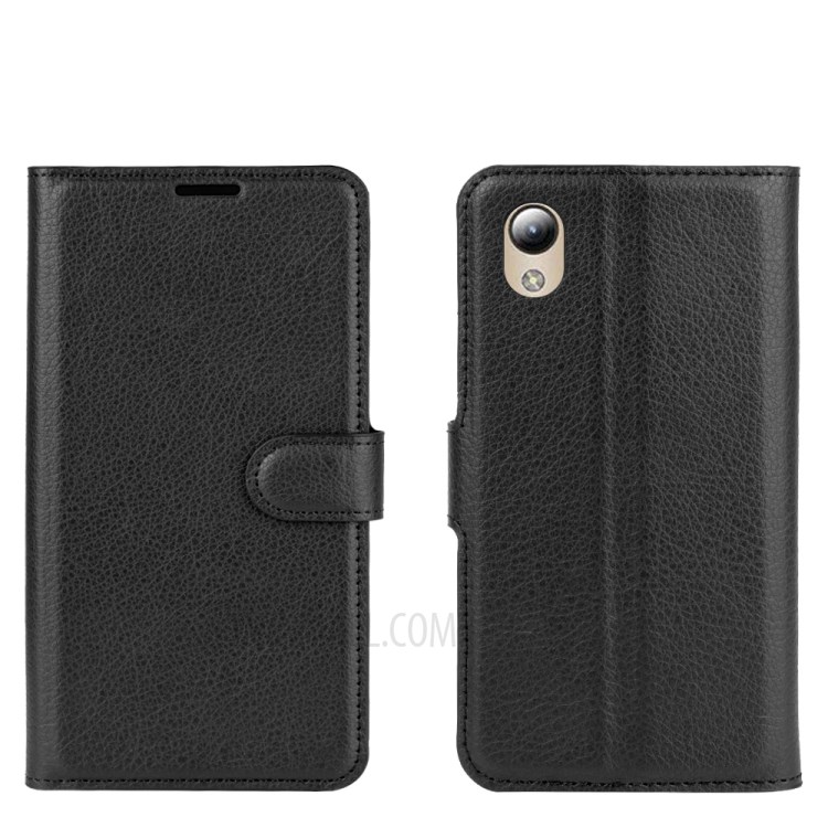 Litchi Texture Wallet Stand Leather Case Cover for ZTE A3 Lite - Black-6