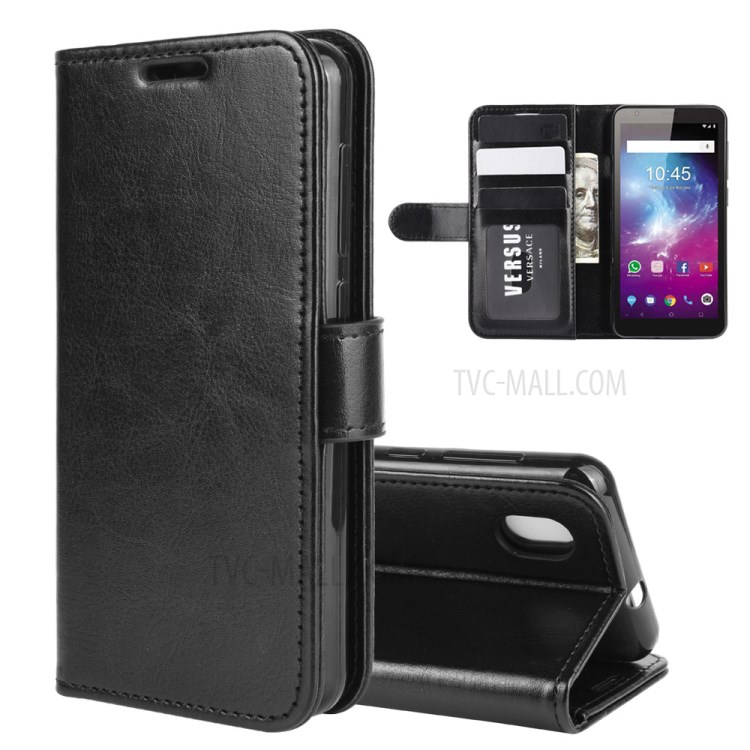 Crazy Horse Wallet Stand Leather Protective Case for ZTE A3 Lite - Black-2